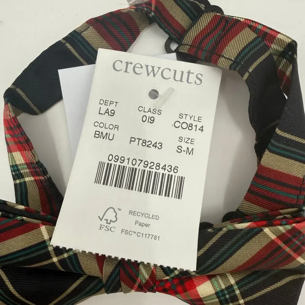 J.Crew Boys Silk Tie Size Small/Medium NWT bow tie Stewart tartan Formal Holiday